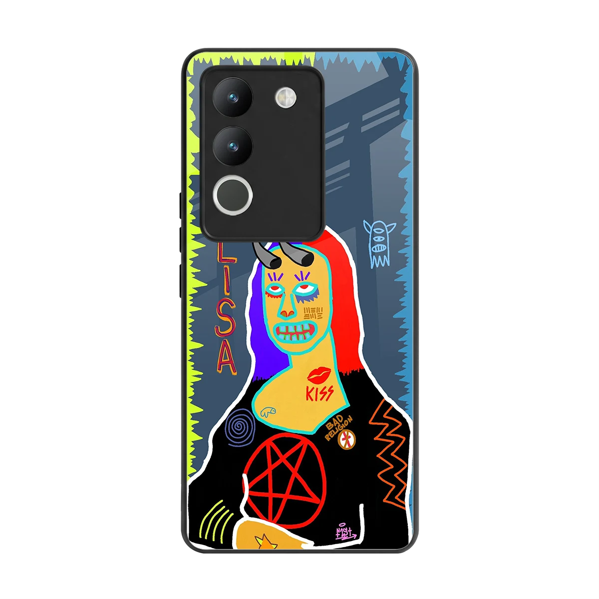 Rebel Lisa back phone cover | glass case for vivo y200 5g