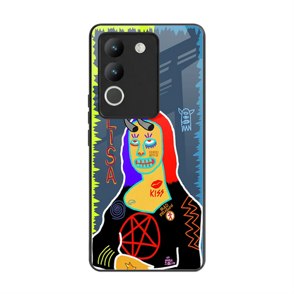 Rebel Lisa back phone cover | glass case for vivo y200 5g