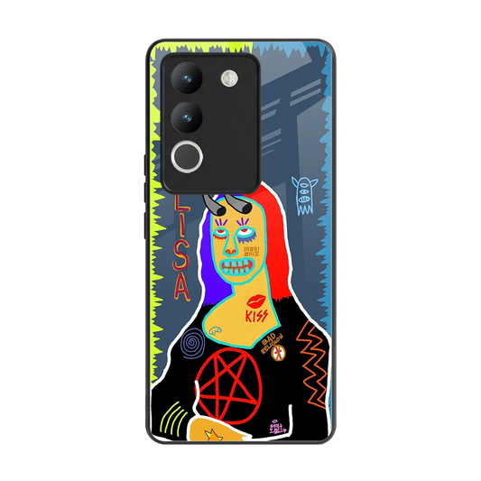 Rebel Lisa back phone cover | glass case for vivo y200 5g