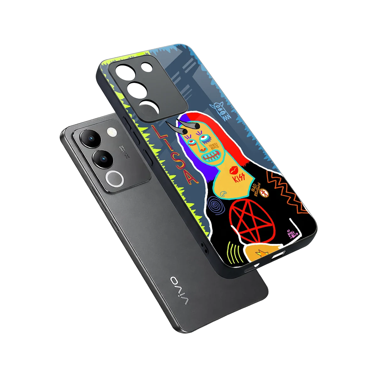 Rebel Lisa sleek vivo y200 5g cover with tempered glass back and TPU edges