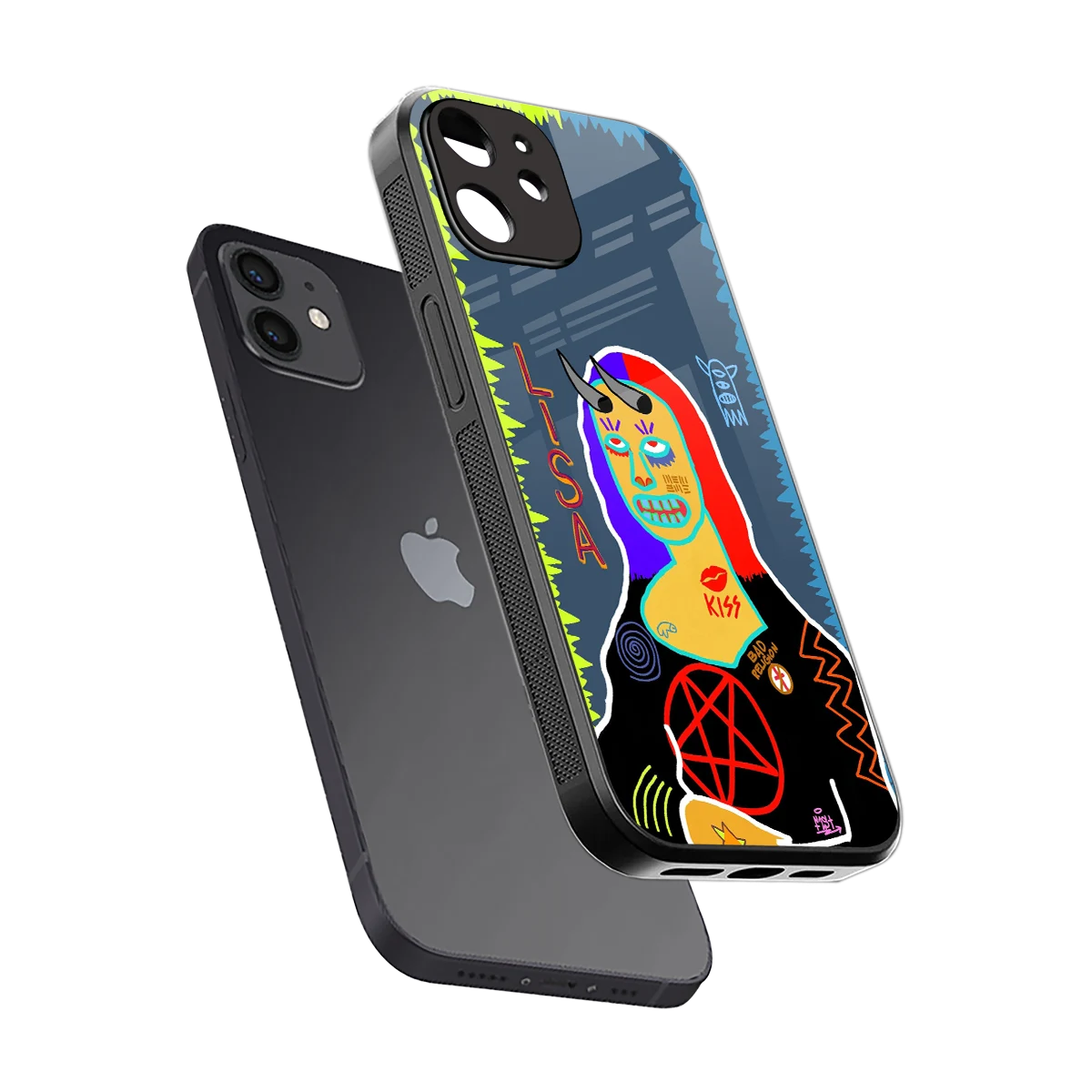 Rebel Lisa sleek iphone 12 cover with tempered glass back and TPU edges