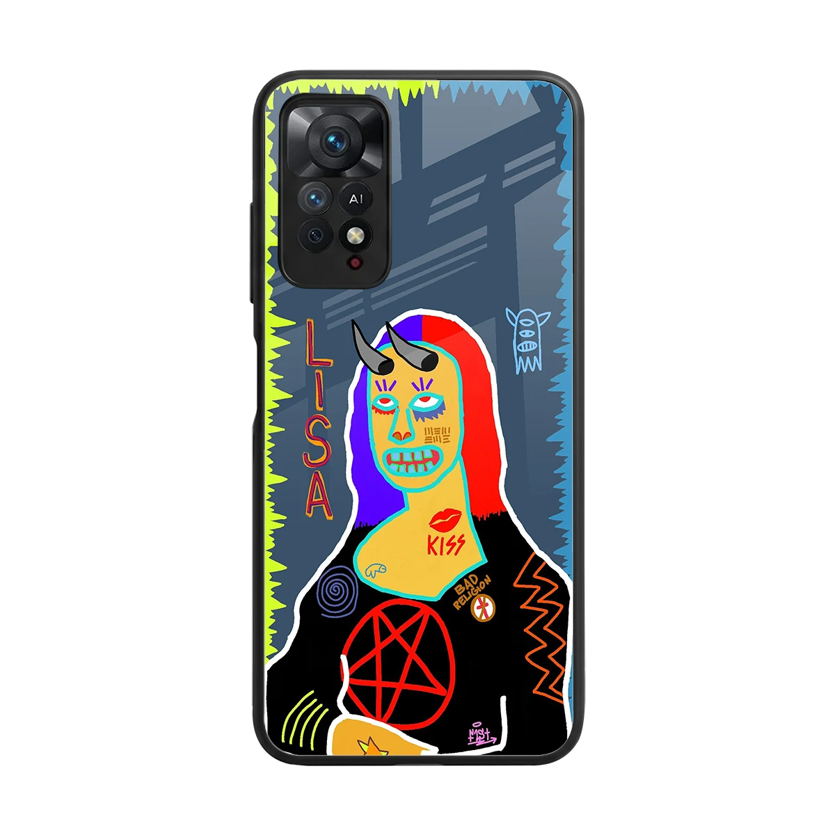 Rebel Lisa back phone cover | glass case for redmi note 11 pro
