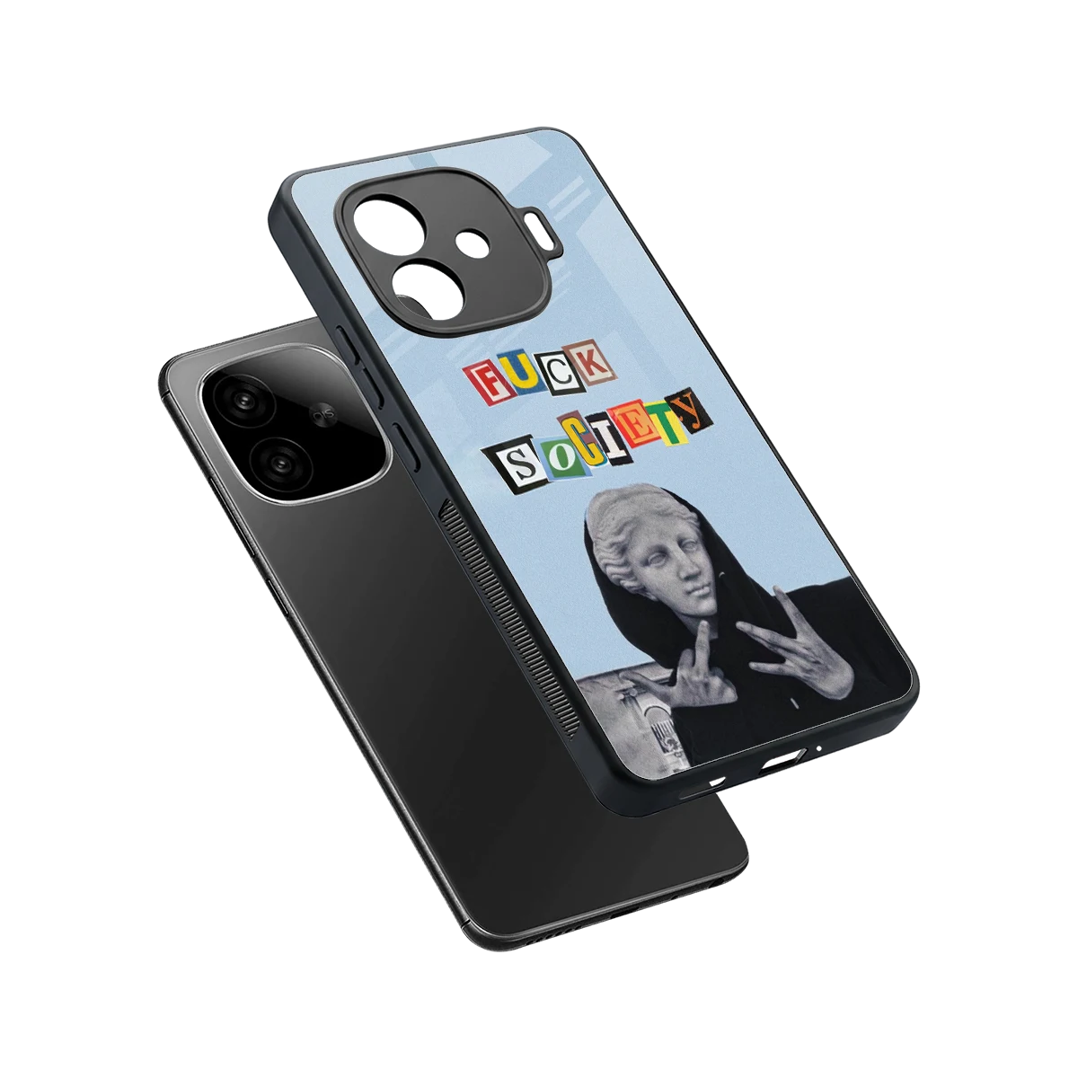 Rebel Mind sleek iqoo neo 10r 5g cover with tempered glass back and TPU edges
