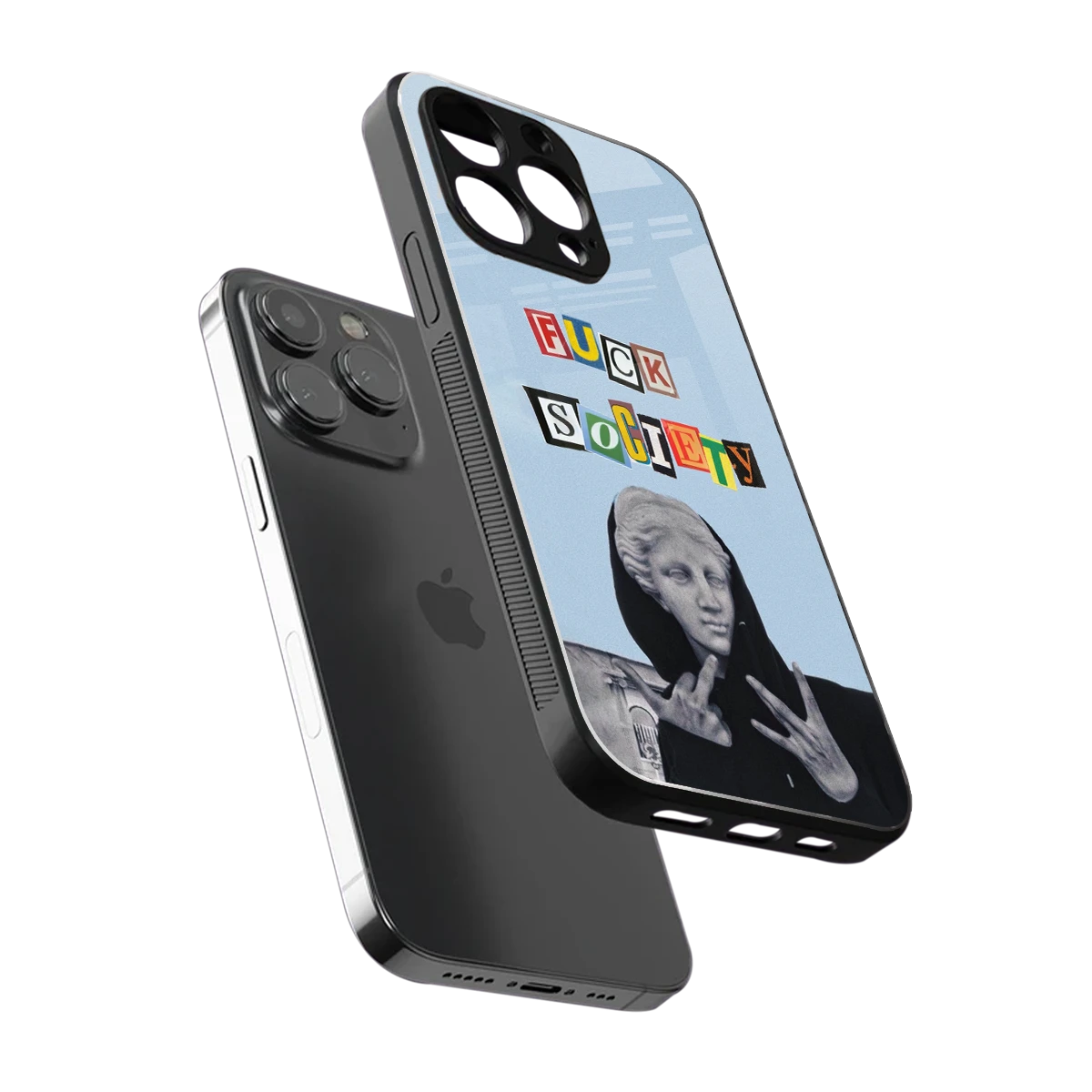 Rebel Mind sleek iphone 13 pro cover with tempered glass back and TPU edges