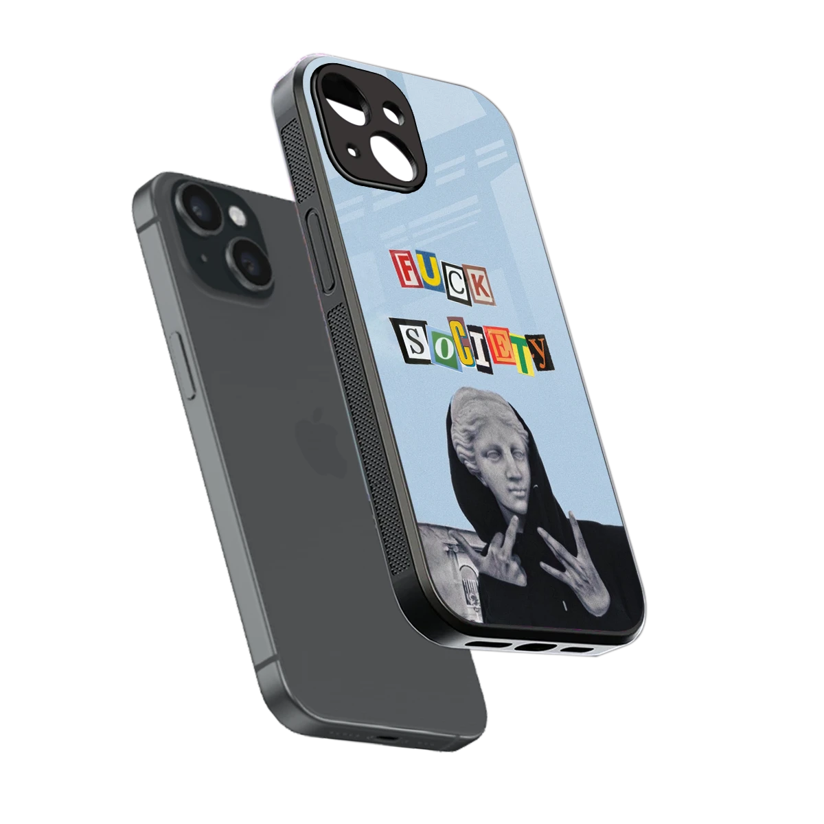 Rebel Mind sleek iphone 13 cover with tempered glass back and TPU edges