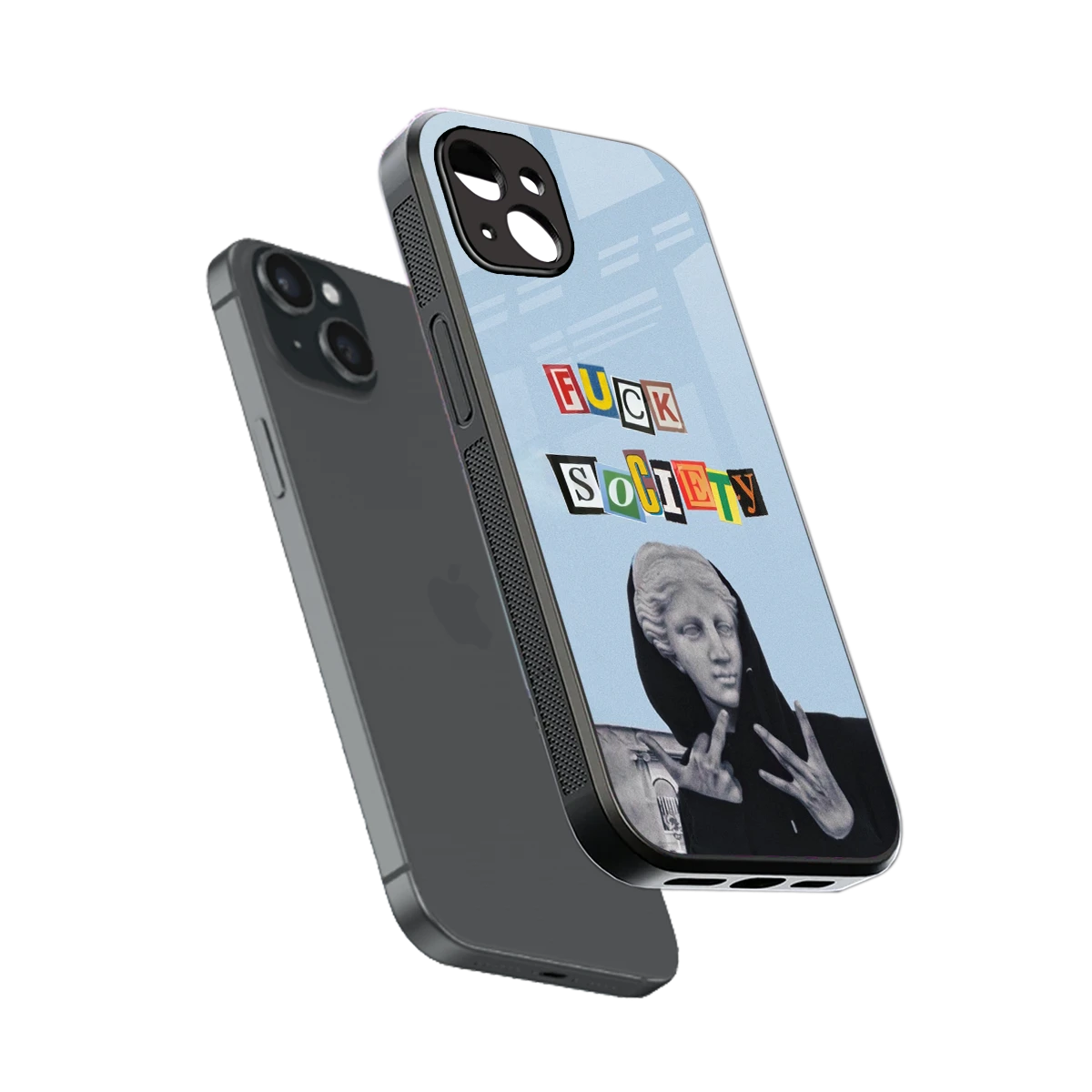 Rebel Mind sleek iphone 15 plus cover with tempered glass back and TPU edges