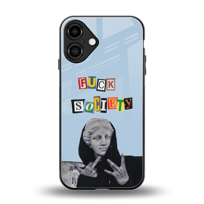 Rebel Mind back phone cover | glass case for iphone 16 plus