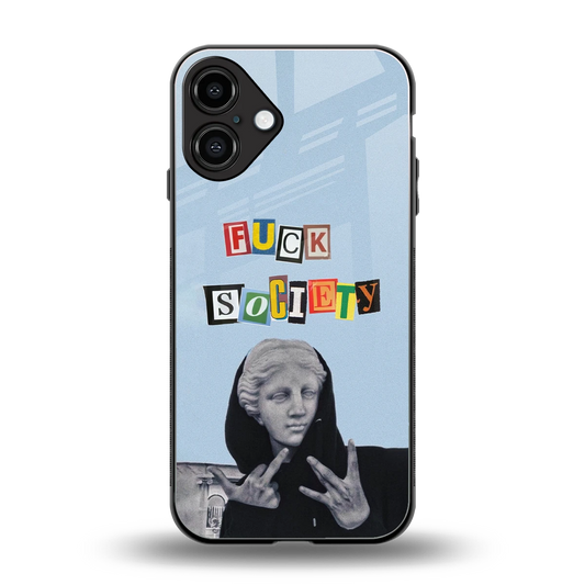Rebel Mind back phone cover | glass case for iphone 16 plus