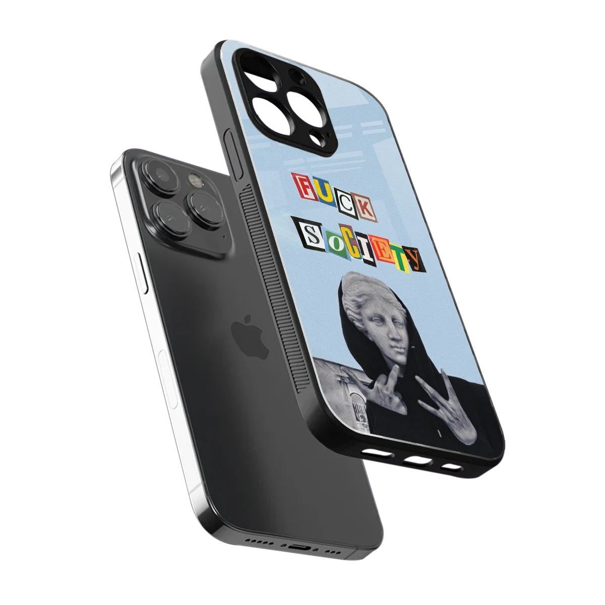 Rebel Mind sleek iphone 16 pro max cover with tempered glass back and TPU edges