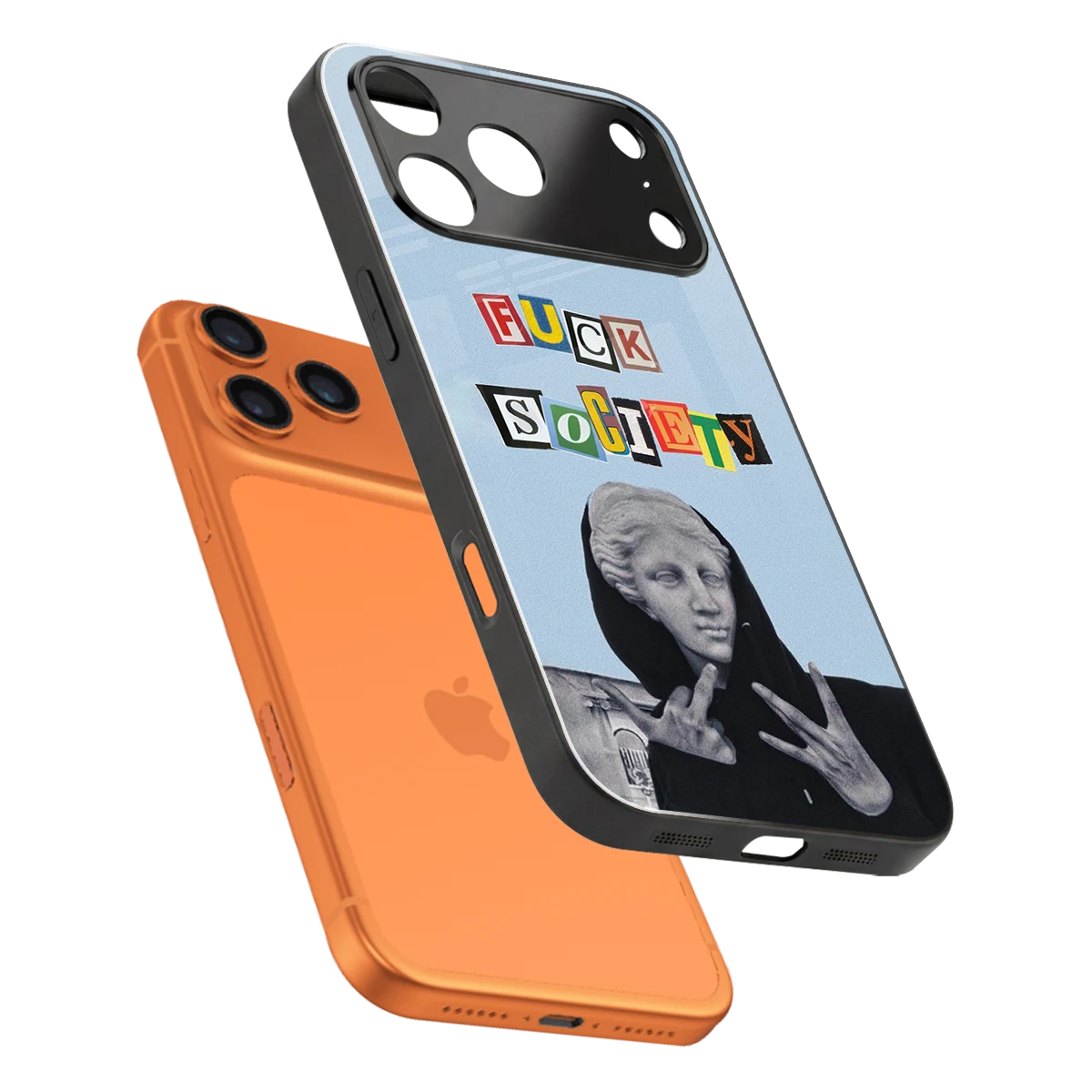 Rebel Mind sleek iphone 17 pro max cover with tempered glass back and TPU edges