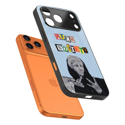 Rebel Mind sleek iphone 17 pro max cover with tempered glass back and TPU edges