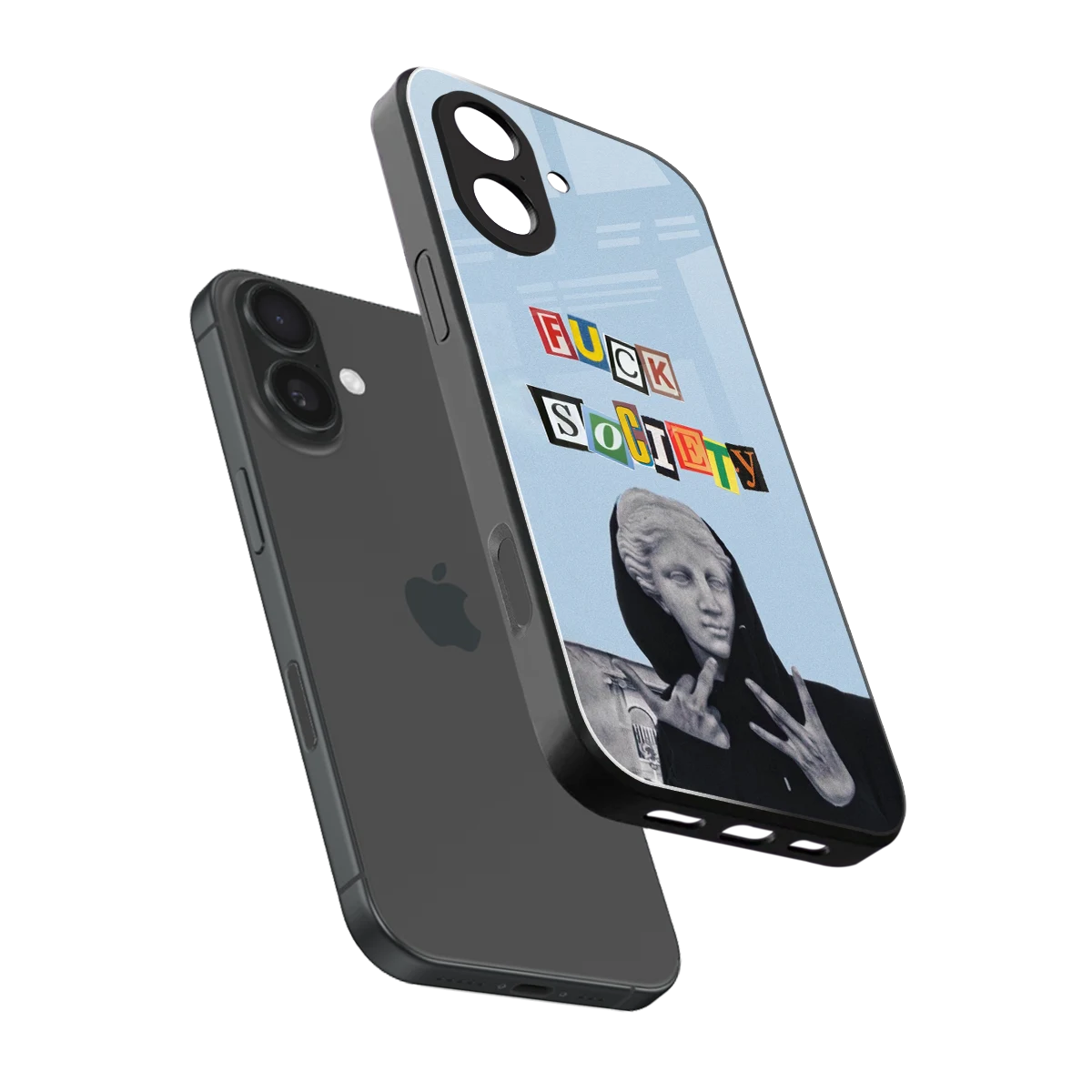 Rebel Mind sleek iphone 17 cover with tempered glass back and TPU edges