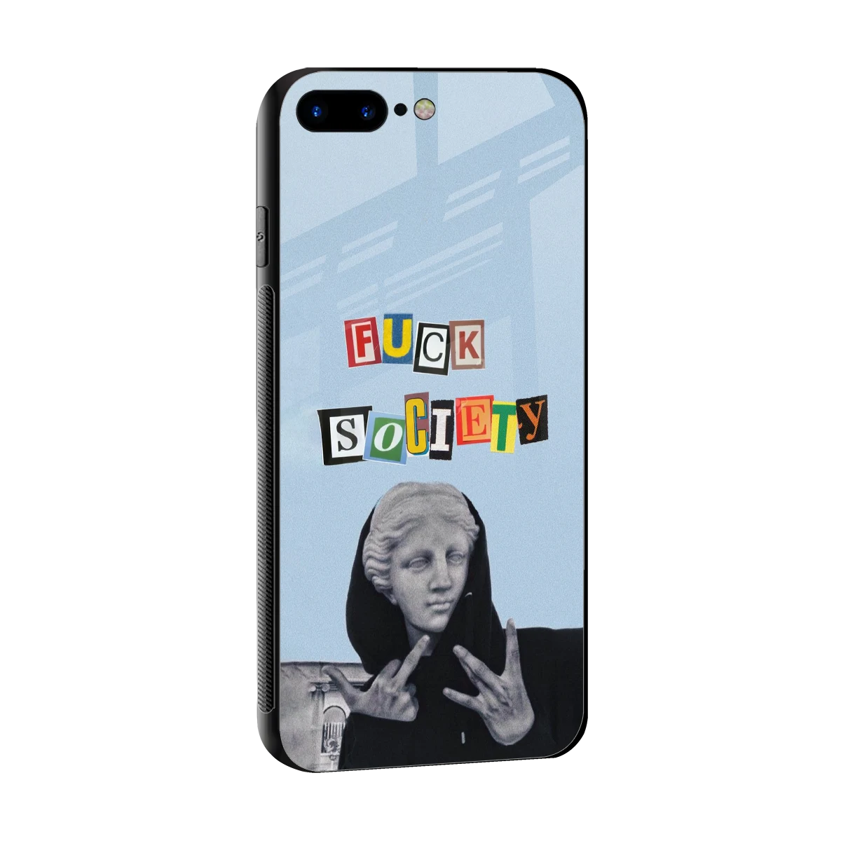 Rebel Mind sleek iphone 8 plus cover with tempered glass back and TPU edges