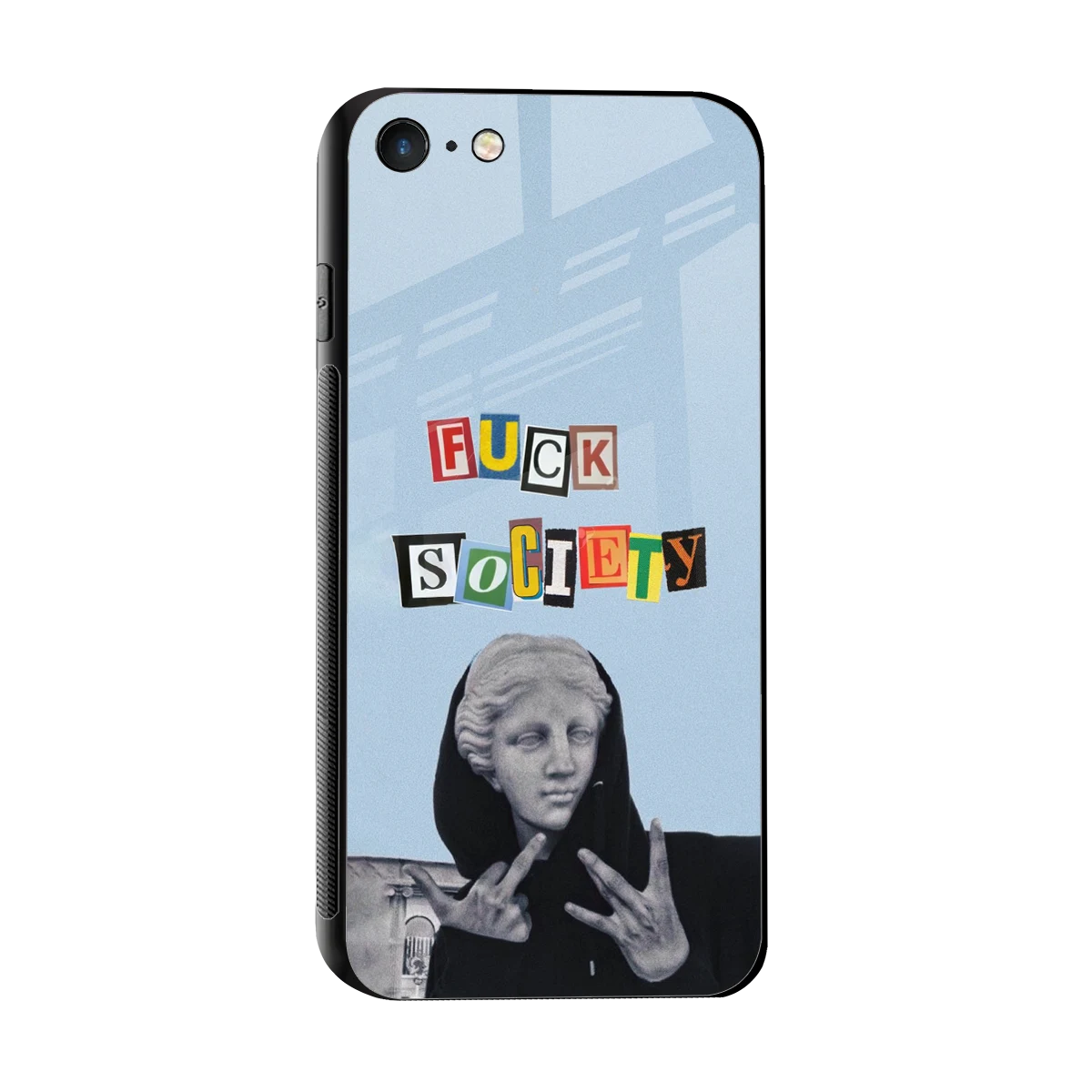 Rebel Mind sleek iphone 7 cover with tempered glass back and TPU edges