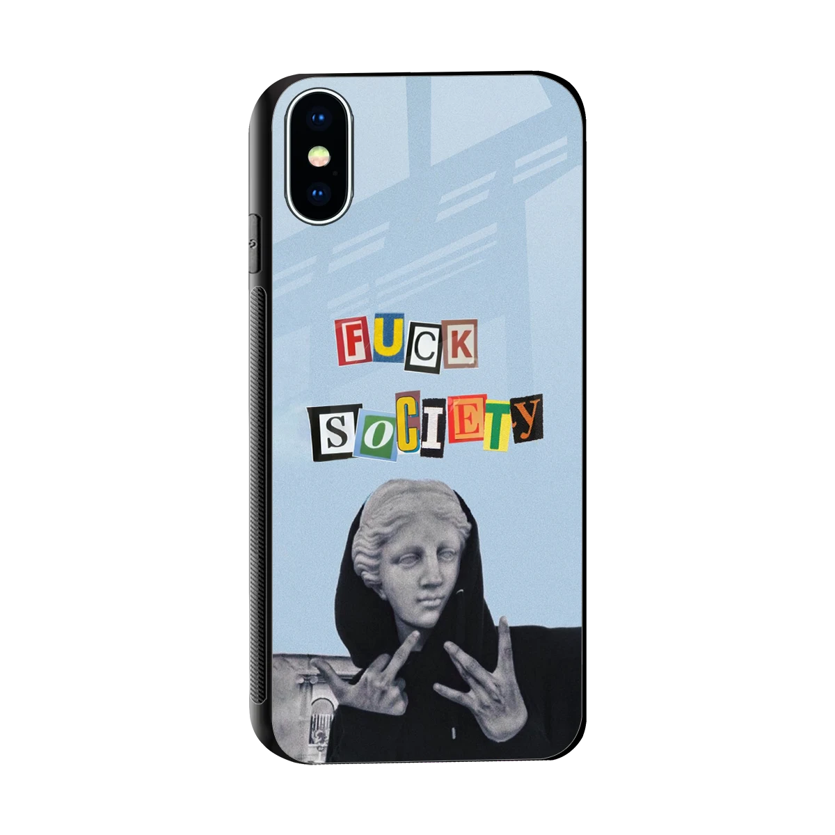 Rebel Mind sleek iphone x cover with tempered glass back and TPU edges