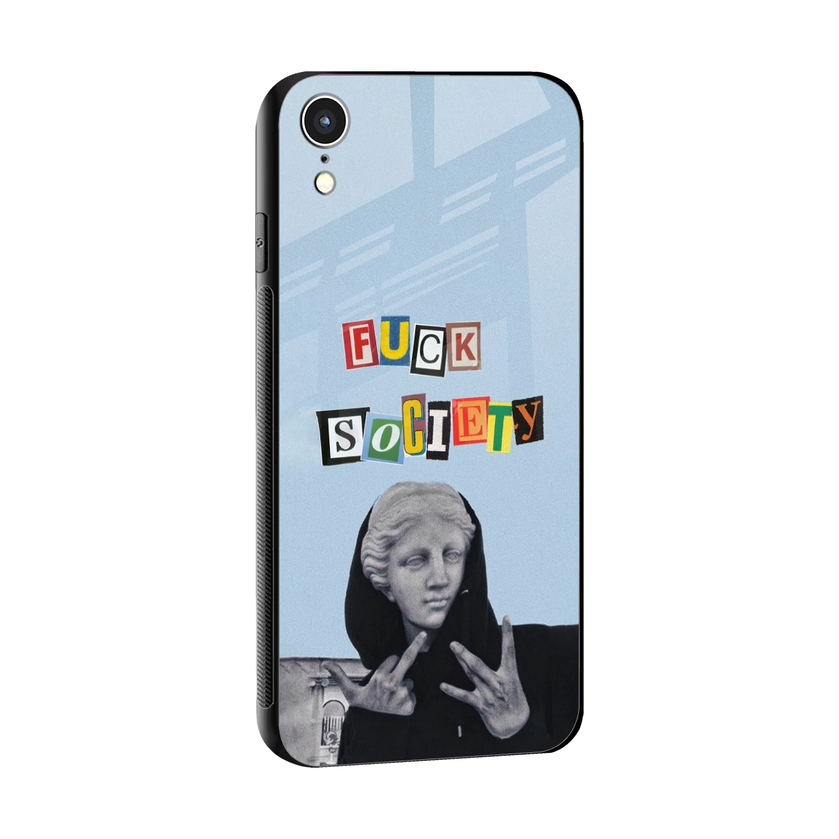 Rebel Mind sleek iphone xr cover with tempered glass back and TPU edges