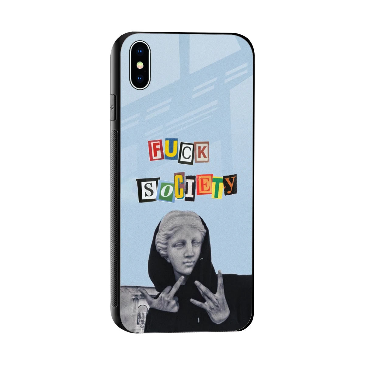 Rebel Mind sleek iphone xs max cover with tempered glass back and TPU edges