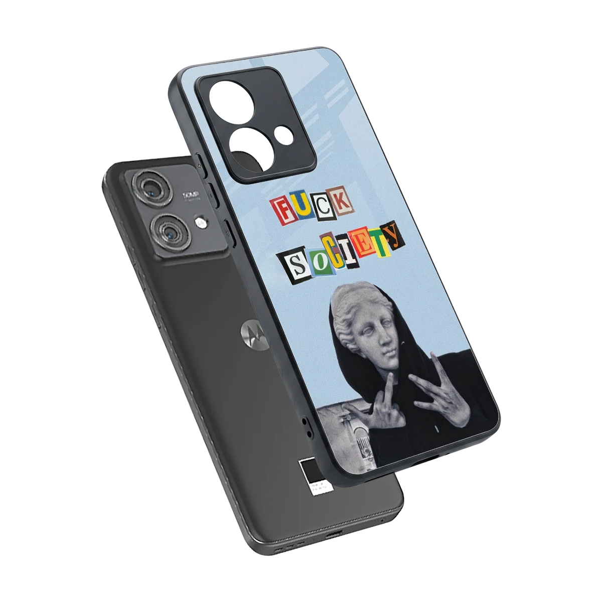 Rebel Mind sleek motorola edge 40 neo 5g cover with tempered glass back and TPU edges