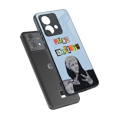 Rebel Mind sleek motorola edge 40 neo 5g cover with tempered glass back and TPU edges