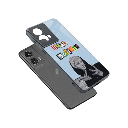 Rebel Mind sleek motorola edge 50 fusion cover with tempered glass back and TPU edges