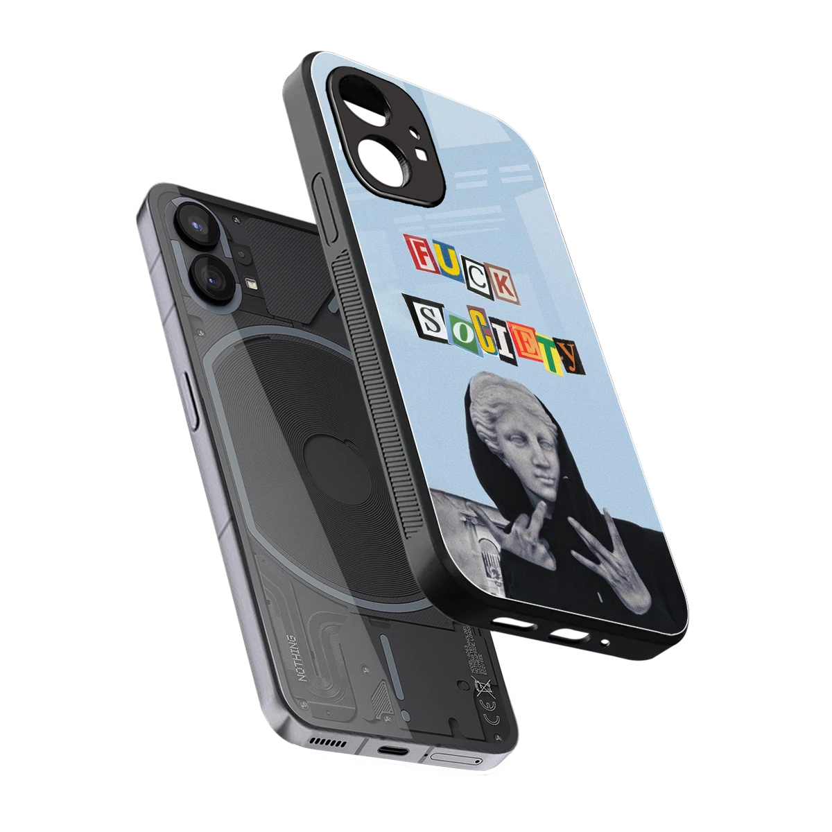 Rebel Mind sleek nothing phone 1 cover with tempered glass back and TPU edges