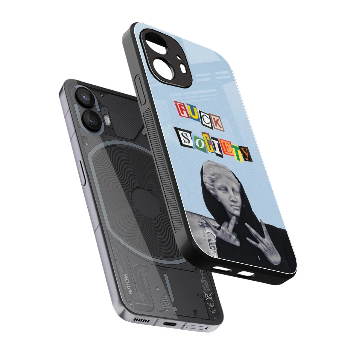 Rebel Mind sleek nothing phone 2 cover with tempered glass back and TPU edges