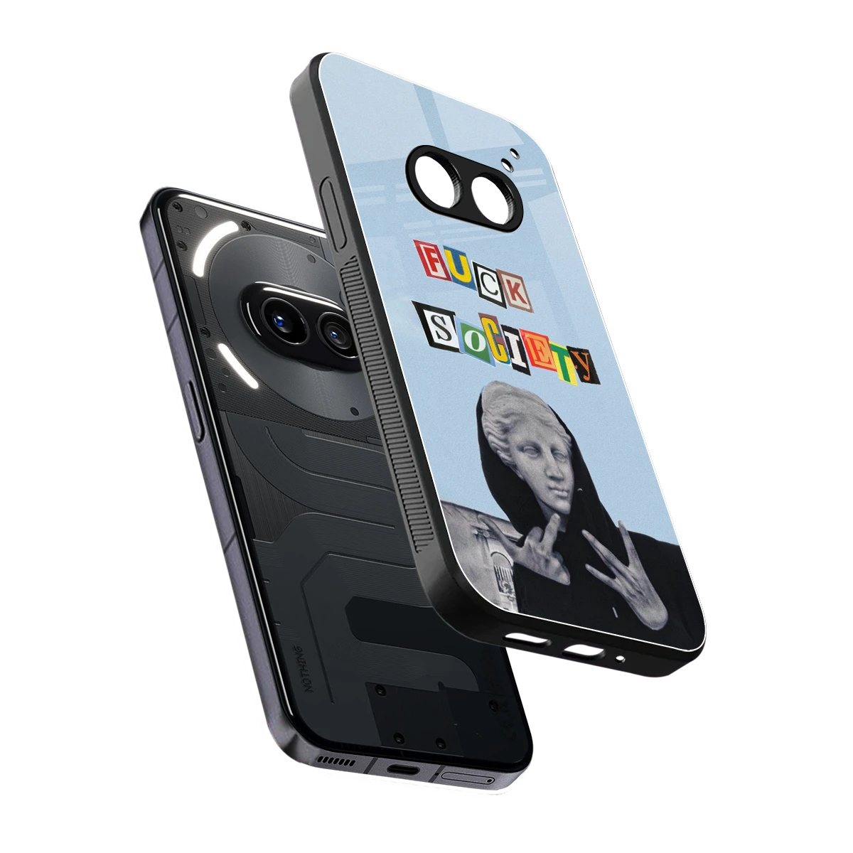 Rebel Mind sleek nothing phone 2a plus cover with tempered glass back and TPU edges