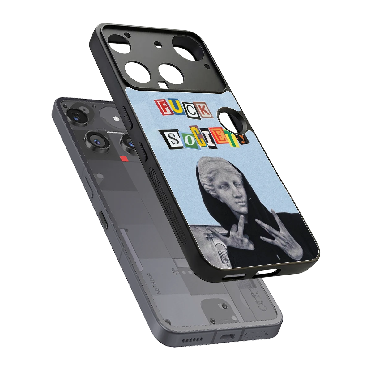 Rebel Mind sleek nothing phone 3 cover with tempered glass back and TPU edges