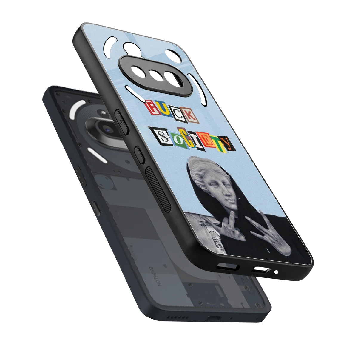 Rebel Mind sleek nothing phone 3a cover with tempered glass back and TPU edges
