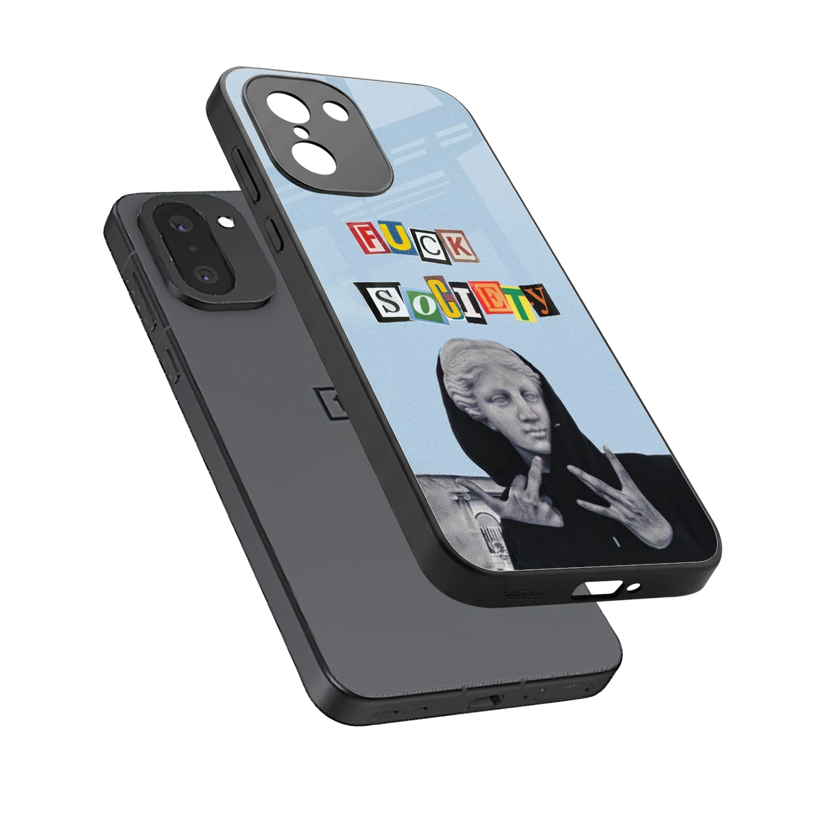 Rebel Mind sleek oneplus 15r cover with tempered glass back and TPU edges