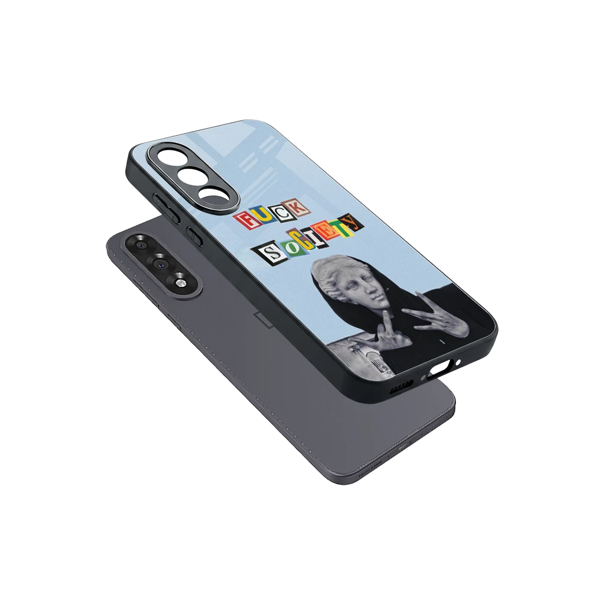 Rebel Mind sleek oneplus nord 5 cover with tempered glass back and TPU edges