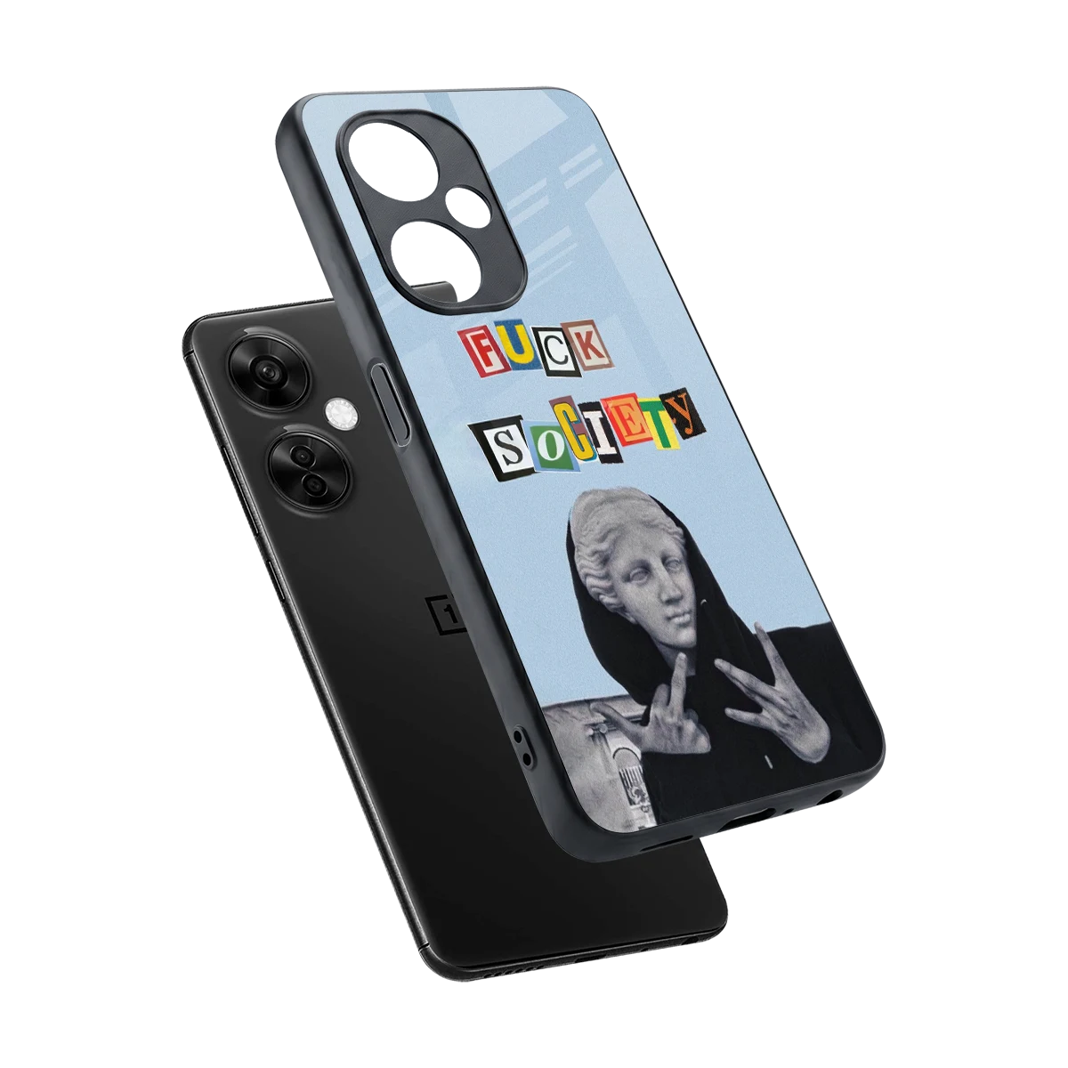 Rebel Mind sleek oneplus nord ce 3 lite cover with tempered glass back and TPU edges