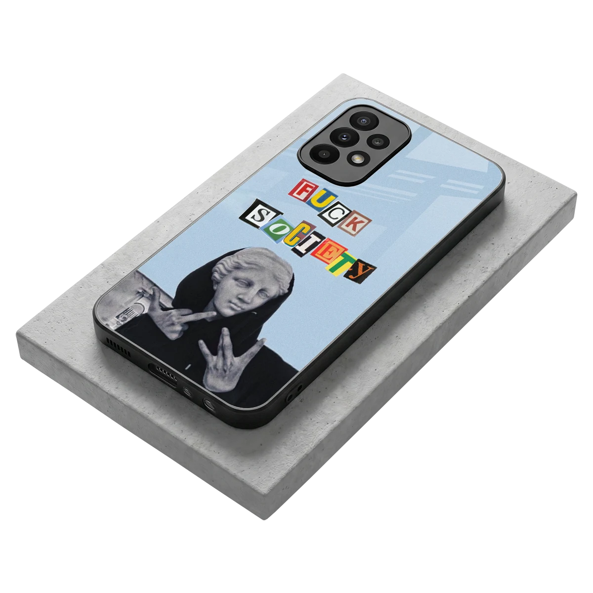 Rebel Mind stylish phone case for samsung galaxy a23 | glossy glass and slim fit