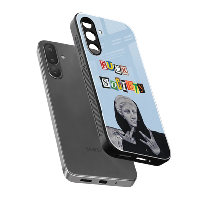 Rebel Mind sleek samsung galaxy m56 5g cover with tempered glass back and TPU edges
