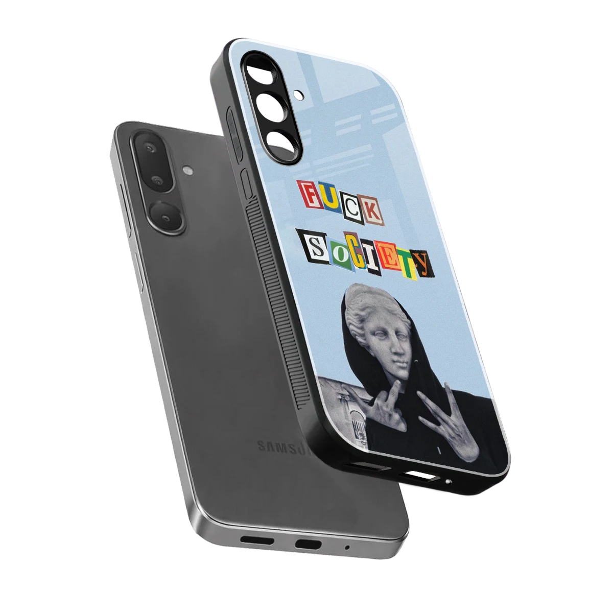 Rebel Mind sleek samsung galaxy m36 5g cover with tempered glass back and TPU edges