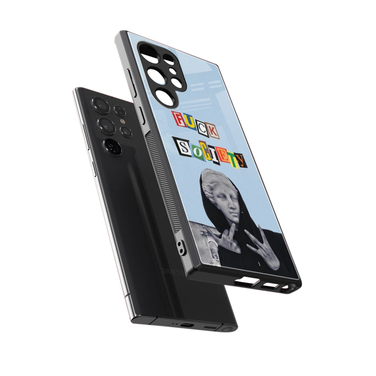 Rebel Mind sleek samsung galaxy s23 ultra cover with tempered glass back and TPU edges