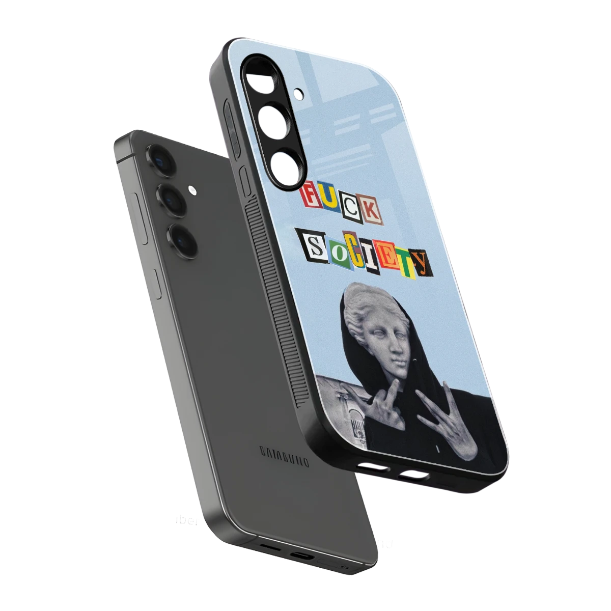 Rebel Mind sleek samsung galaxy s24 fe cover with tempered glass back and TPU edges