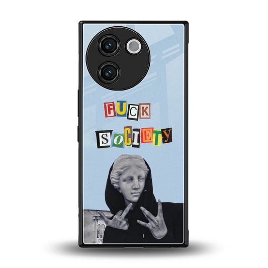 Rebel Mind back phone cover | glass case for vivo v30e
