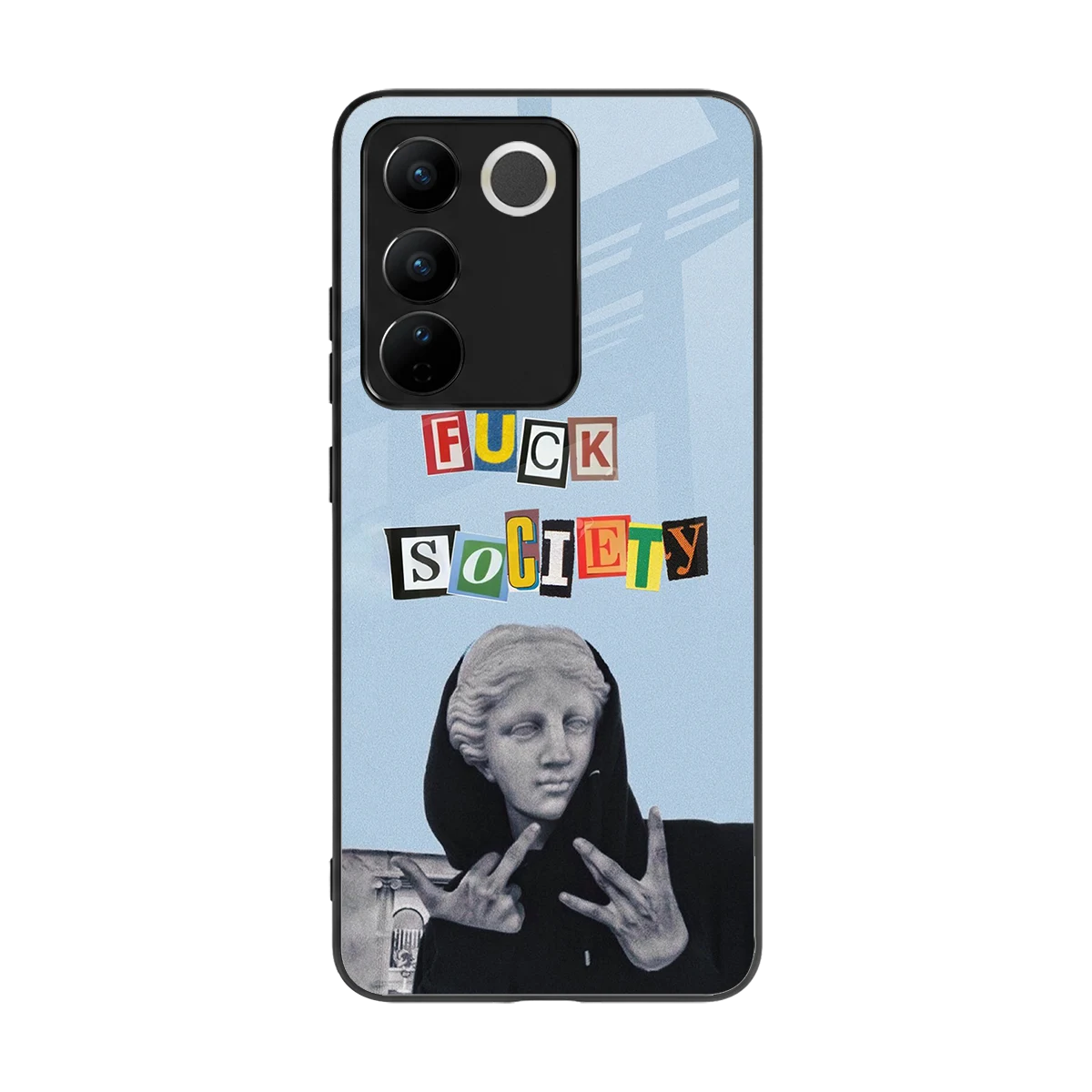 Rebel Mind back phone cover | glass case for vivo v27 5g