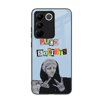 Rebel Mind back phone cover | glass case for vivo v27 5g