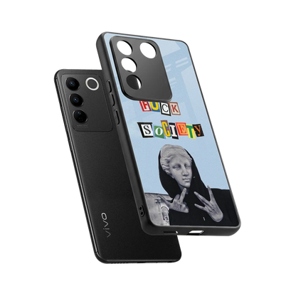 Rebel Mind sleek vivo v27 5g cover with tempered glass back and TPU edges