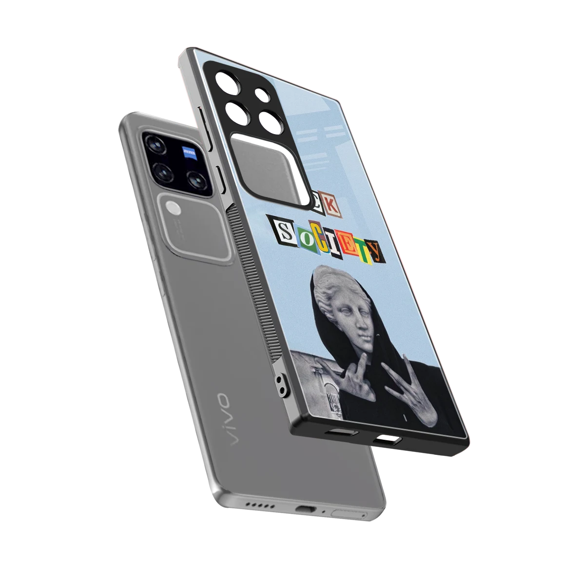Rebel Mind sleekvivo v30 pro cover with tempered glass back and TPU edges