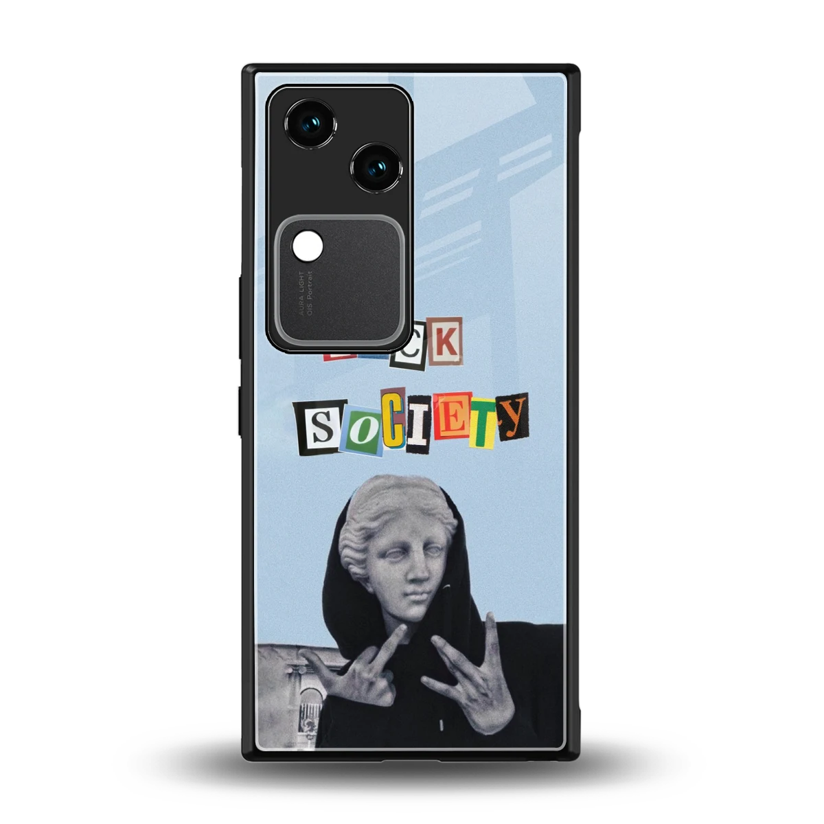 Rebel Mind back phone cover | glass case for vivo v30