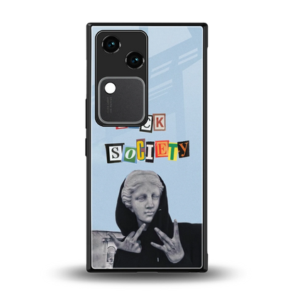 Rebel Mind back phone cover | glass case for vivo v30