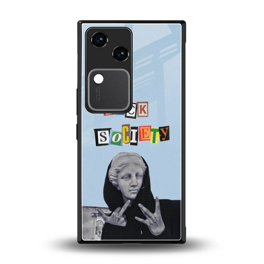 Rebel Mind back phone cover | glass case for vivo v30
