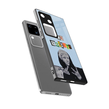 Rebel Mind sleek vivo v30 cover with tempered glass back and TPU edges
