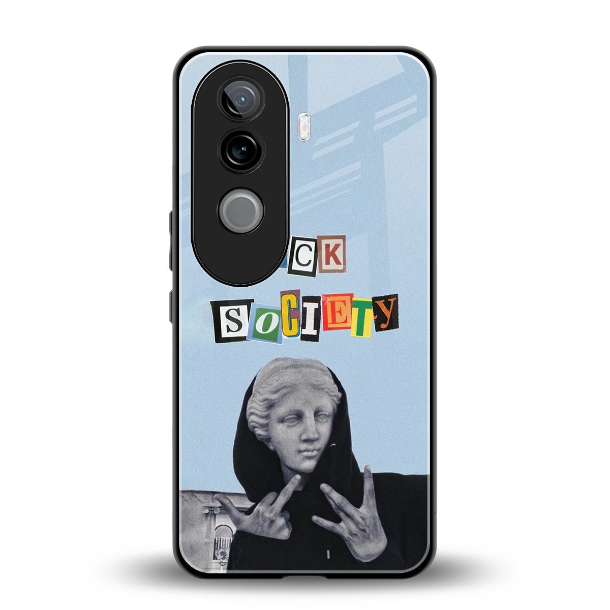 Rebel Mind back phone cover | glass case for vivo v40e