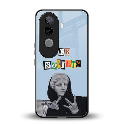 Rebel Mind back phone cover | glass case for vivo v40e