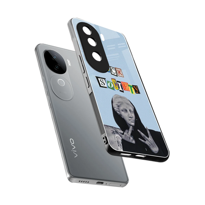 Rebel Mind sleek vivo v40e cover with tempered glass back and TPU edges