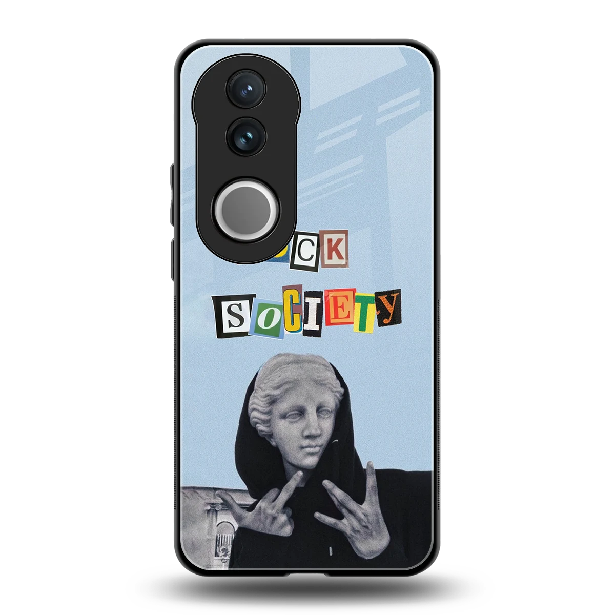 Rebel Mind back phone cover | glass case for vivo v50